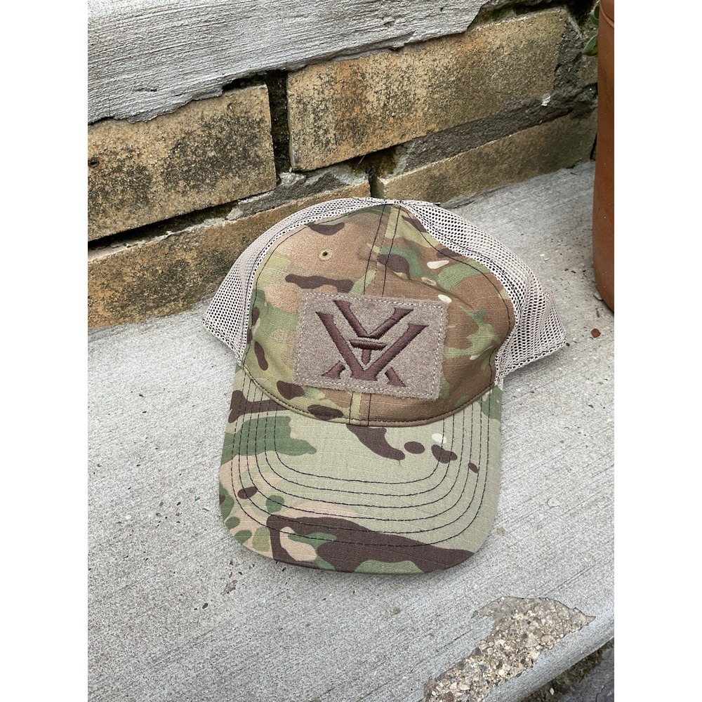 Vortex Optics Logo Hat 121-53-BCA Desert Tan Beige Camo snap back truckers cap